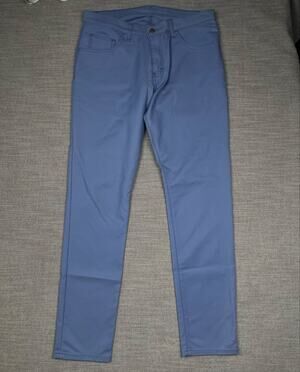 Blue Delta Pants Mens 35x32 Blue Custom Straight Leg 5 Pocket Bespoke